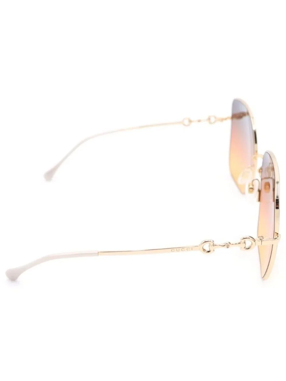Gucci Square Horsebit Gradient Sunglasses Gold Brown 61 18‐140 Eyewear